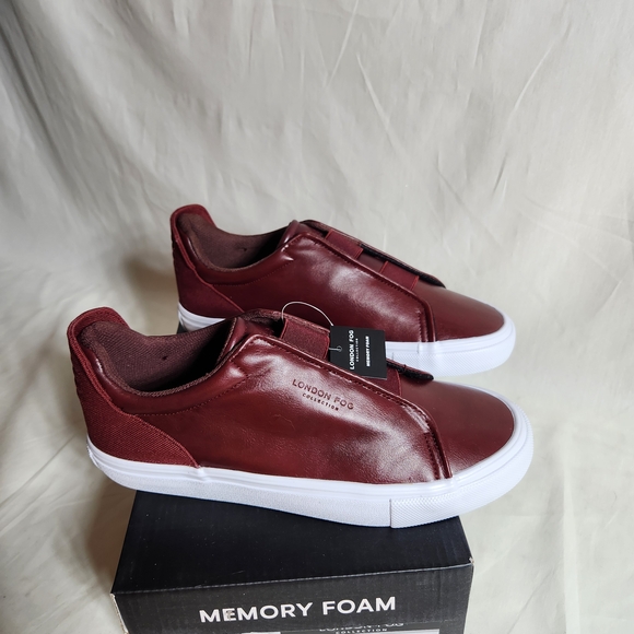 London Fog Men's 9M Francis Cabernet/Burgundy Sneakers New In Box - Picture 1 of 7